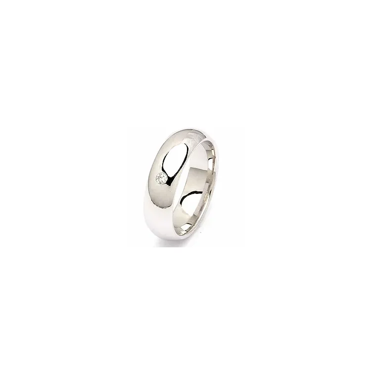 brillant vielsesring i 14 karat hvidguld 0,05 ct