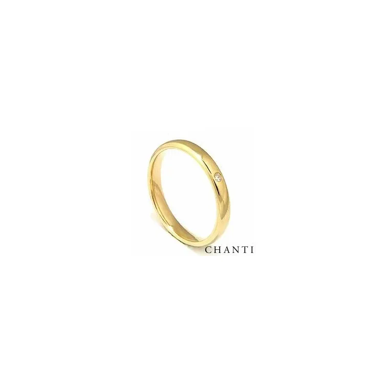 Vielsesring i 14 karat guld 0,025 ct