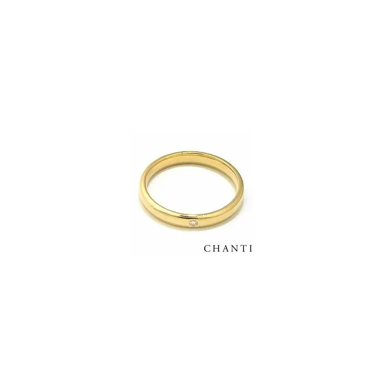 Vielsesring i 14 karat guld 0,025 ct