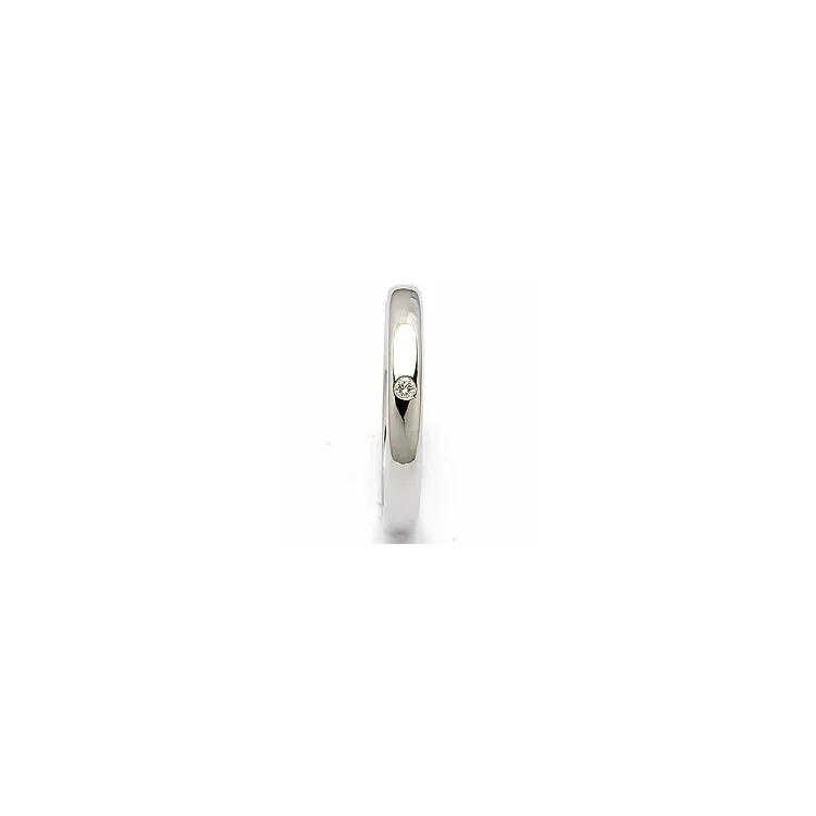 Smal oval vielsesring i 14 karat hvidguld 0,025 ct