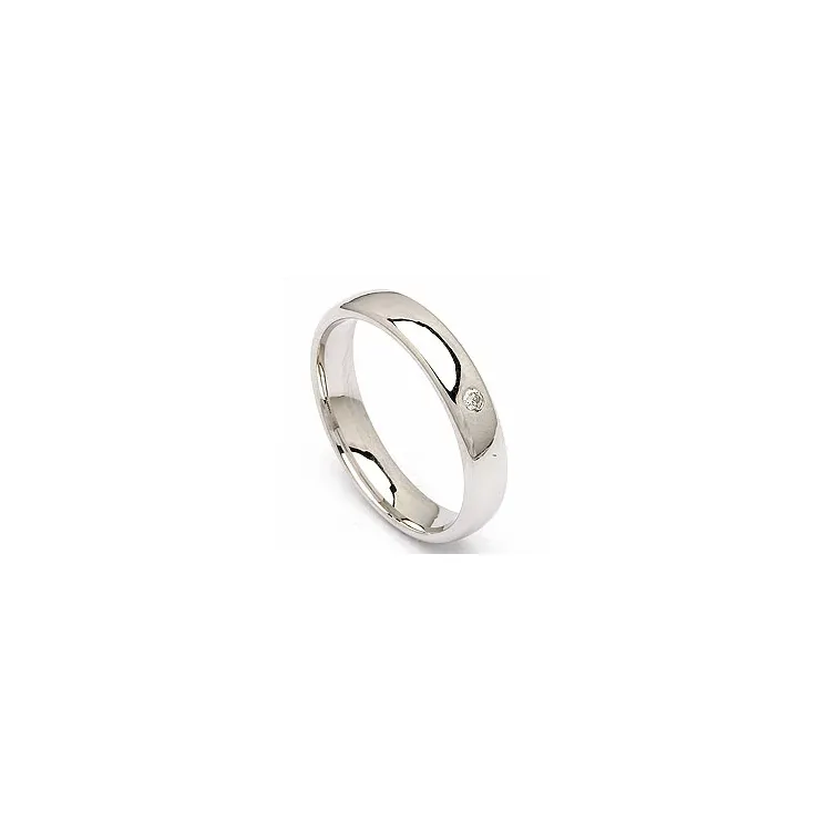 vielsesring i 14 karat hvidguld 0,025 ct