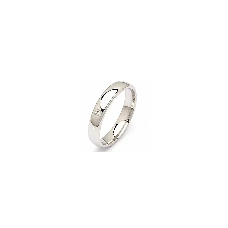 vielsesring i 14 karat hvidguld 0,025 ct