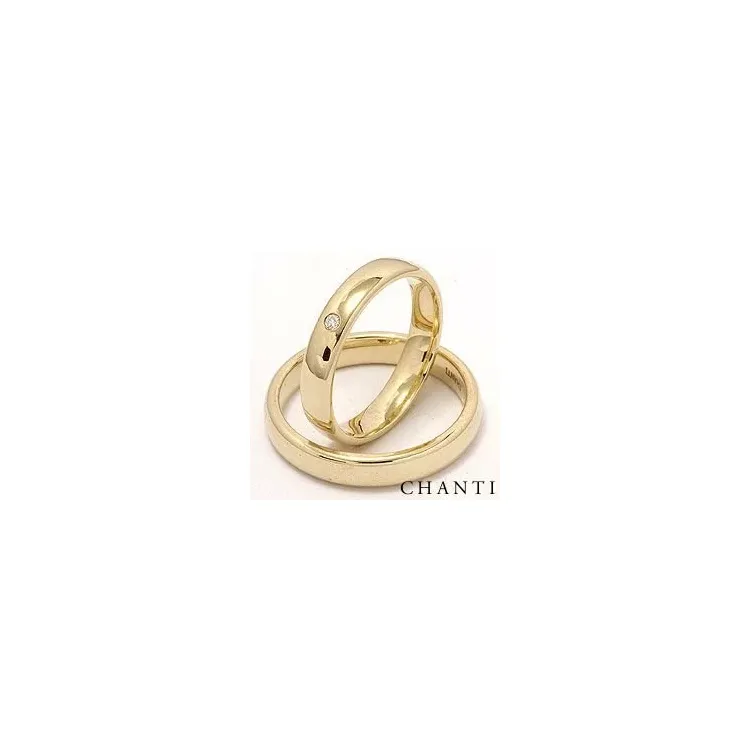 Vielsesringe i 14 karat guld 0,025 ct ct - sæt
