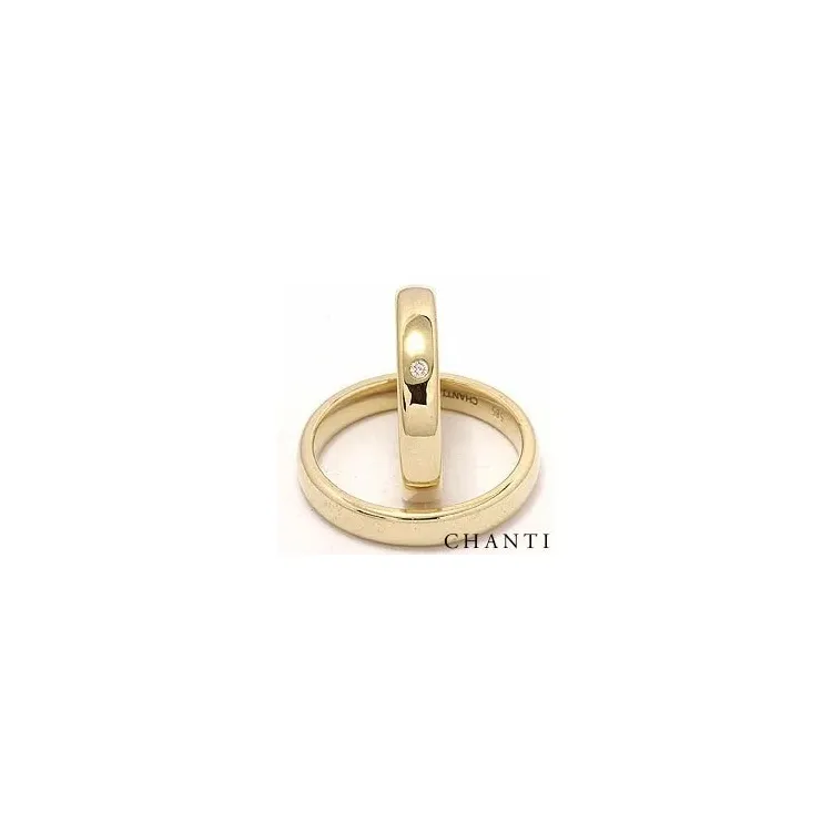 Vielsesringe i 14 karat guld 0,025 ct ct - sæt