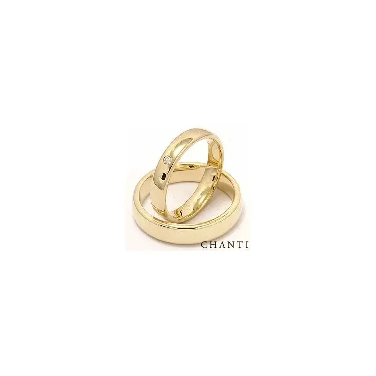 Vielsesringe i 14 karat guld 0,025 ct ct - sæt