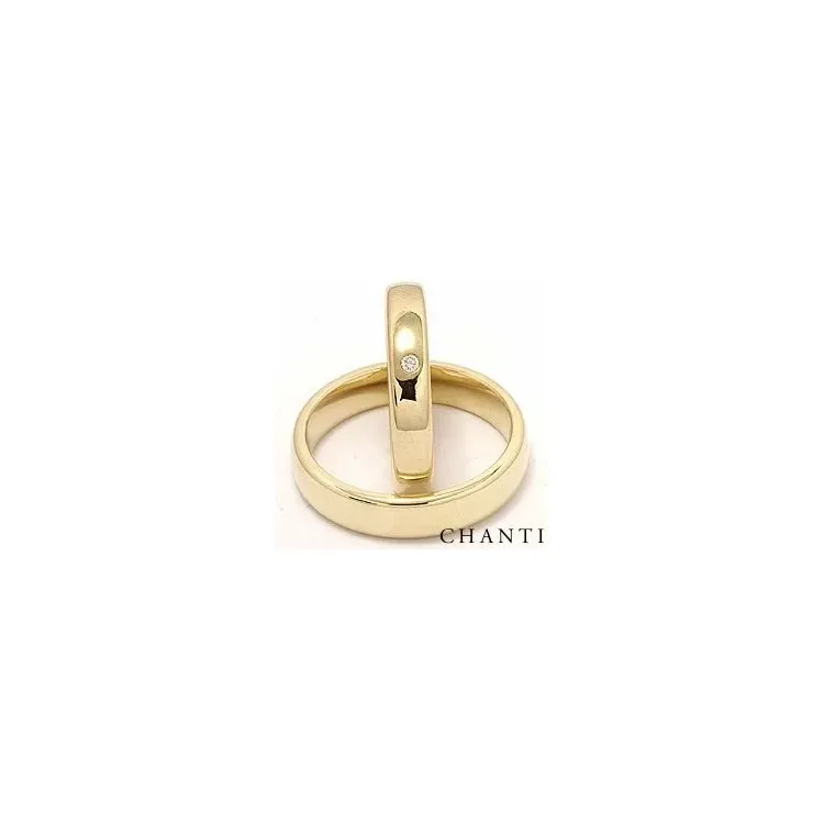 Vielsesringe i 14 karat guld 0,025 ct ct - sæt