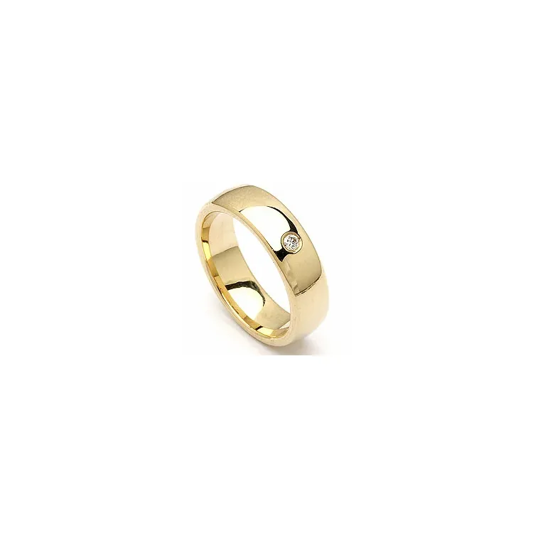 diamant vielsesring i 14 karat guld 0,05 ct