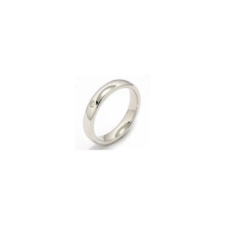 vielsesring i 14 karat hvidguld 0,05 ct