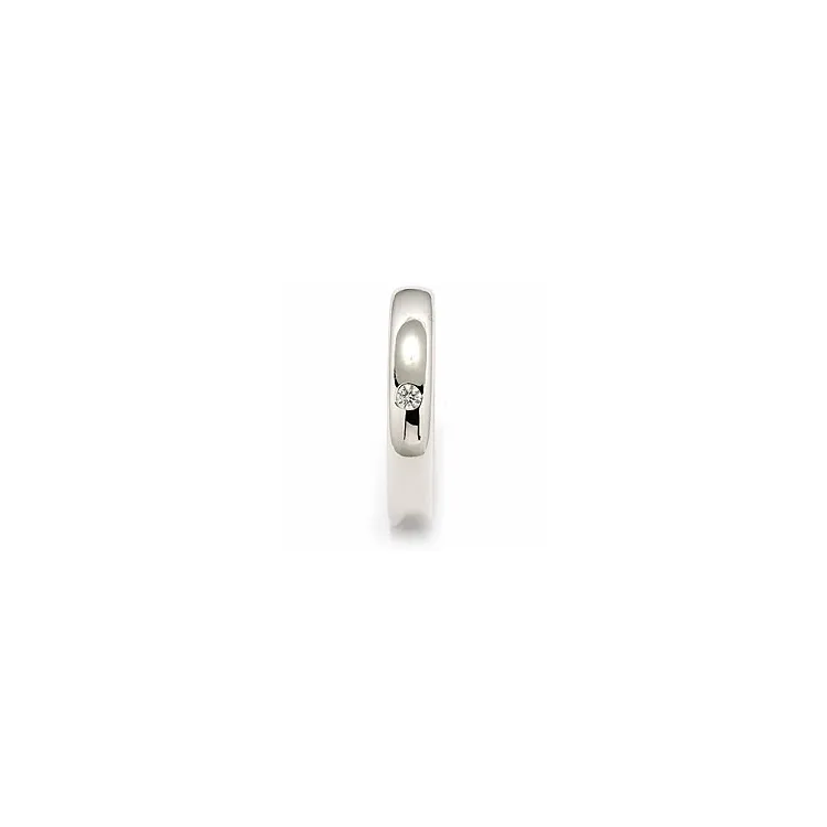 vielsesring i 14 karat hvidguld 0,05 ct