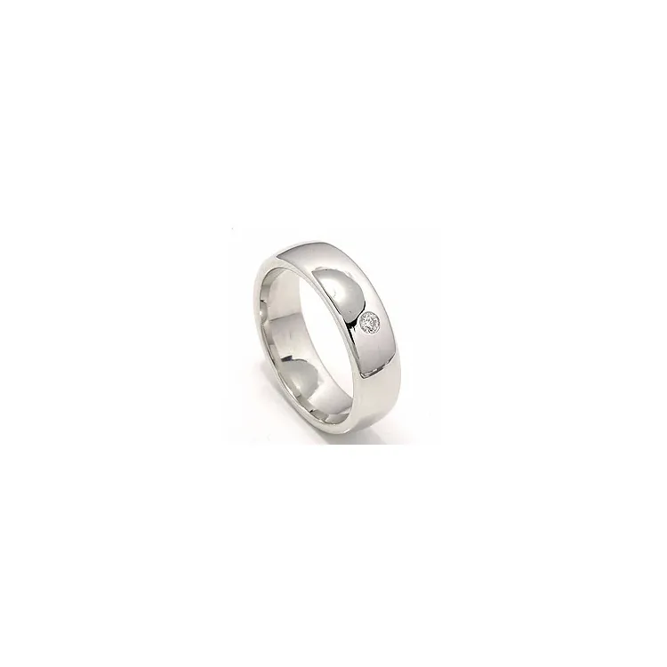 diamant vielsesring i 14 karat hvidguld 0,05 ct
