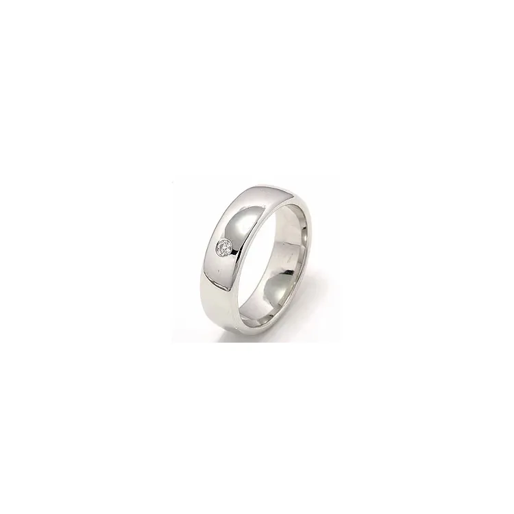 diamant vielsesring i 14 karat hvidguld 0,05 ct