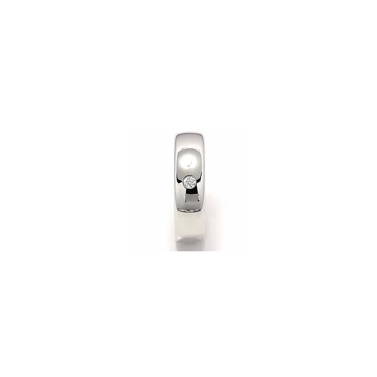 diamant vielsesring i 14 karat hvidguld 0,05 ct