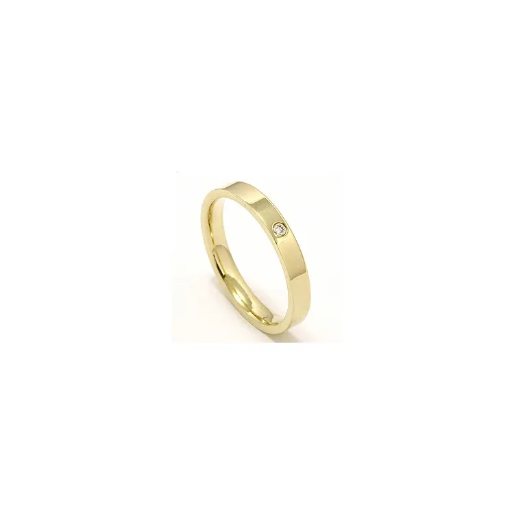 Vielsesring i 14 karat guld 0,025 ct