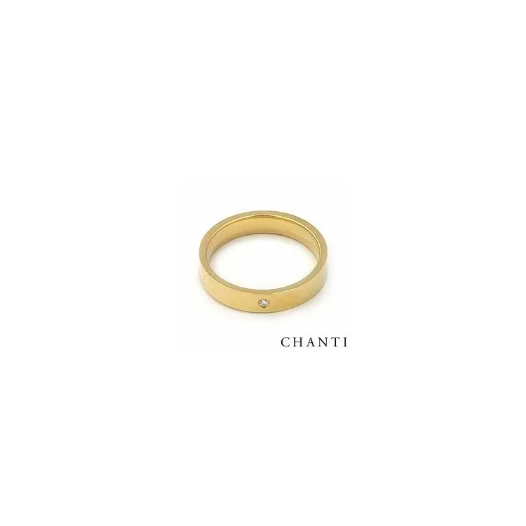 elegant vielsesring i 14 karat guld 0,025 ct