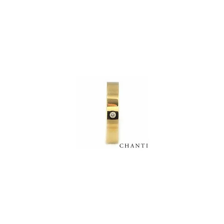 elegant vielsesring i 14 karat guld 0,025 ct
