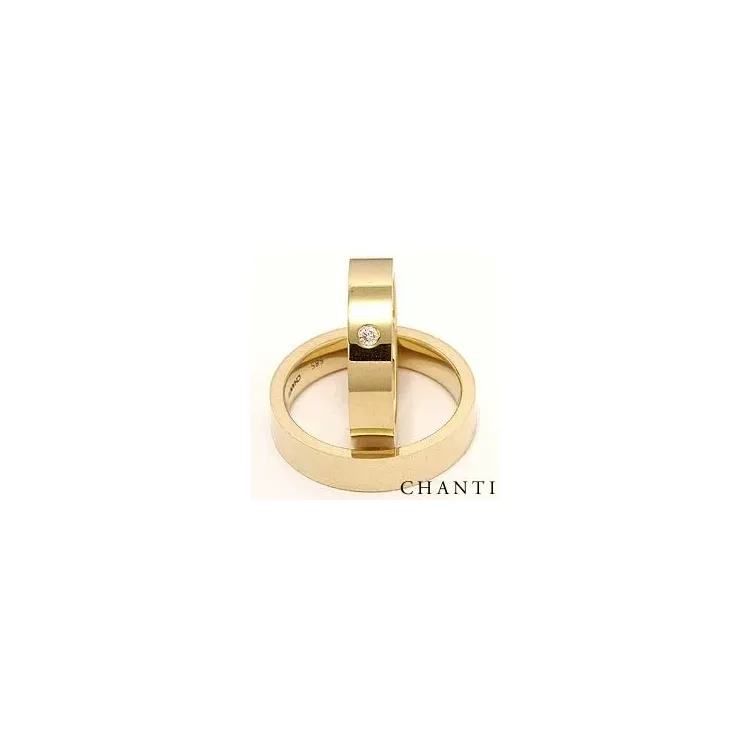 Vielsesringe i 14 karat guld 0,05 ct ct - sæt