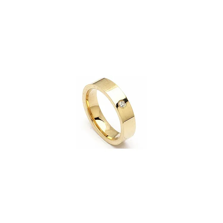 Vielsesring i 14 karat guld 0,05 ct
