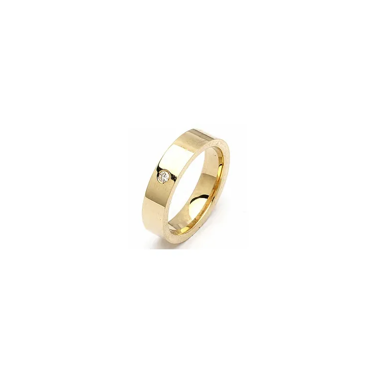 Vielsesring i 14 karat guld 0,05 ct