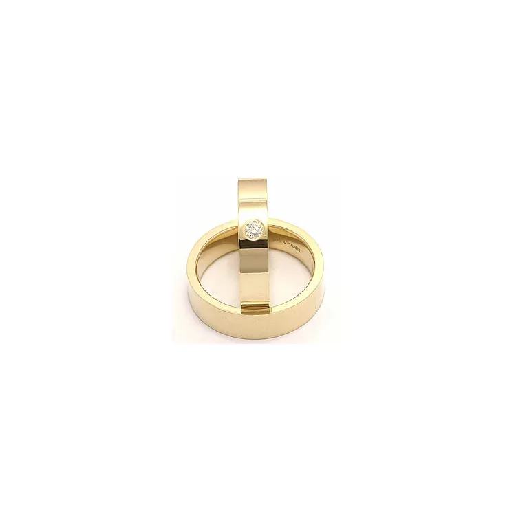 flade vielsesringe i 14 karat guld 0,10 ct - sæt