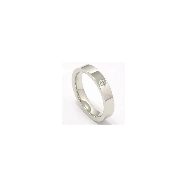 brillant vielsesring i 14 karat hvidguld 0,05 ct
