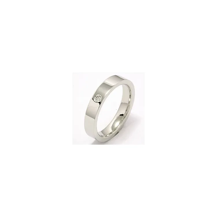 brillant vielsesring i 14 karat hvidguld 0,05 ct