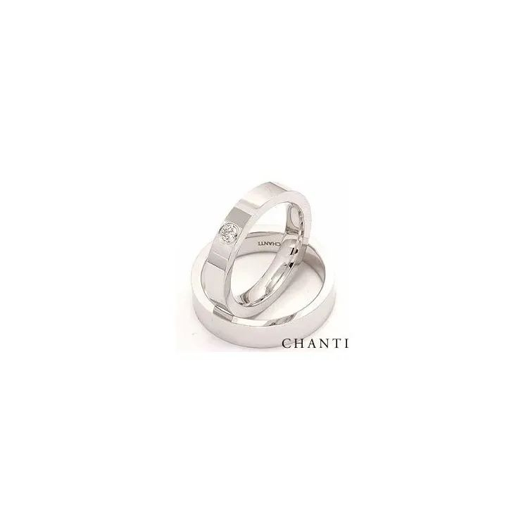 Vielsesringe i 14 karat hvidguld 0,10 ct - sæt