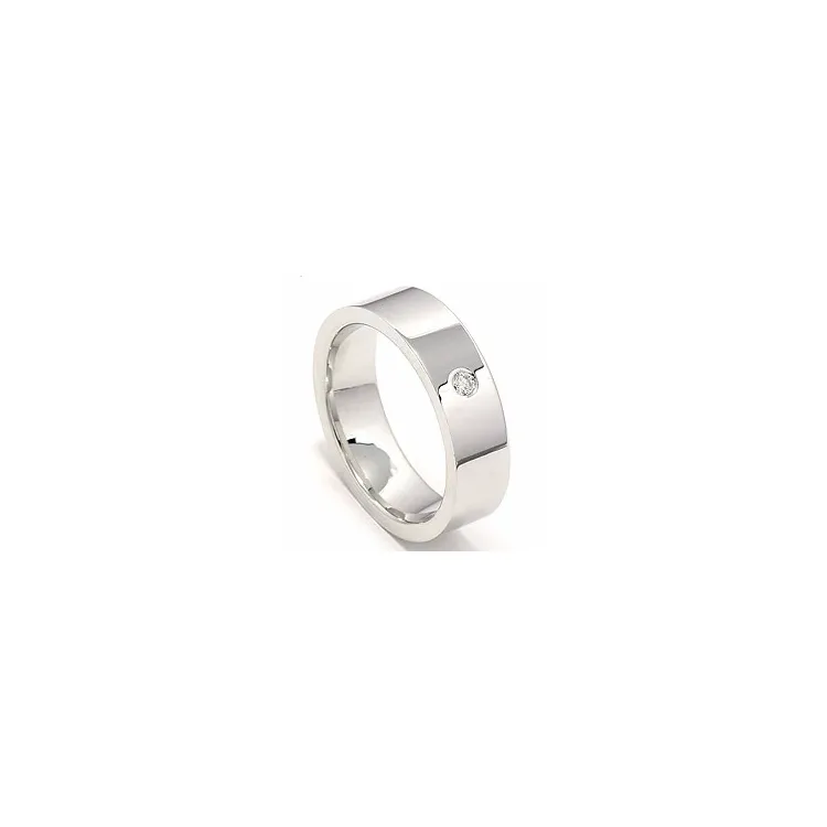 diamant vielsesring i 14 karat hvidguld 0,05 ct