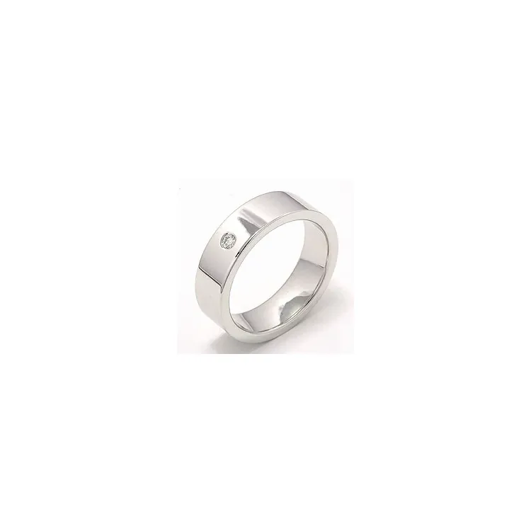 diamant vielsesring i 14 karat hvidguld 0,05 ct