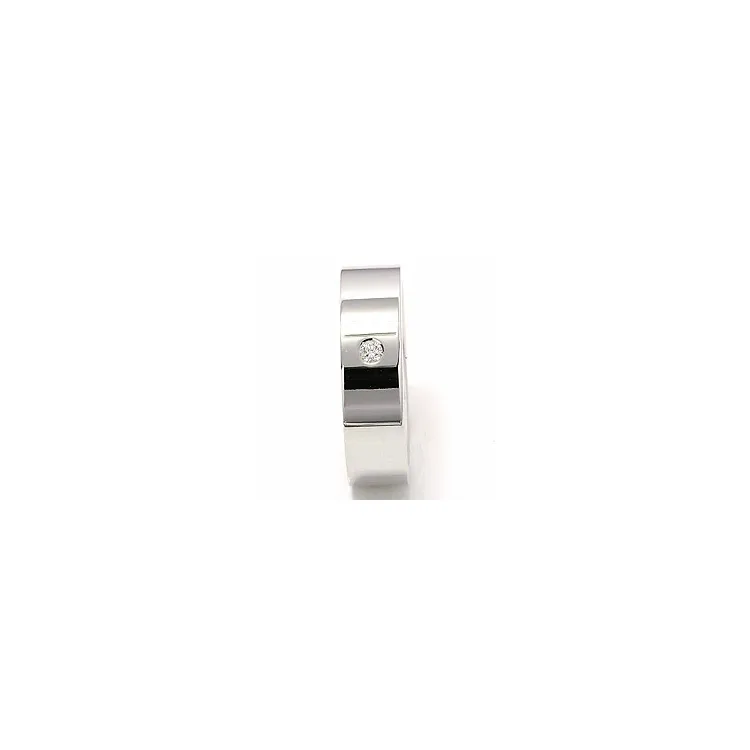 diamant vielsesring i 14 karat hvidguld 0,05 ct