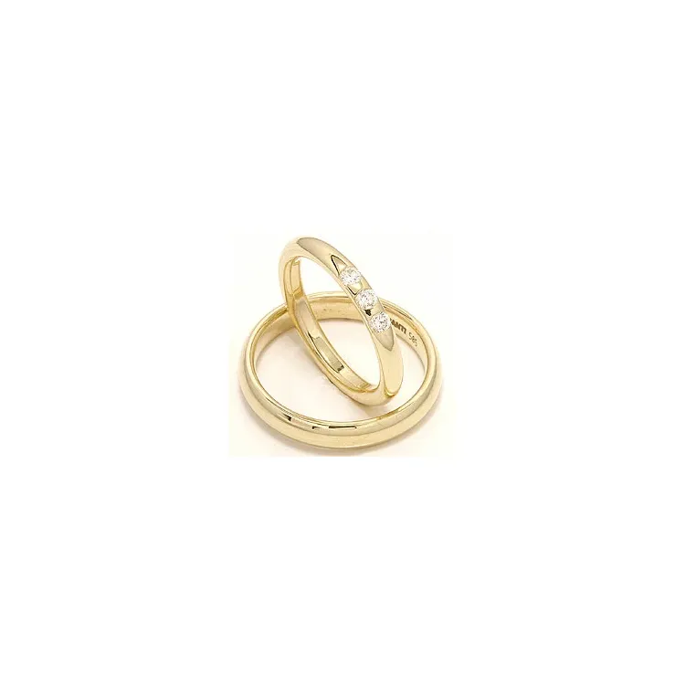 Vielsesringe i 14 karat guld 0,21 ct - sæt