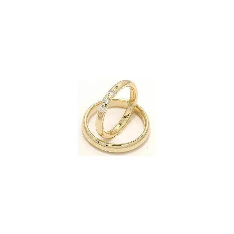 Vielsesringe i 14 karat guld 0,21 ct - sæt
