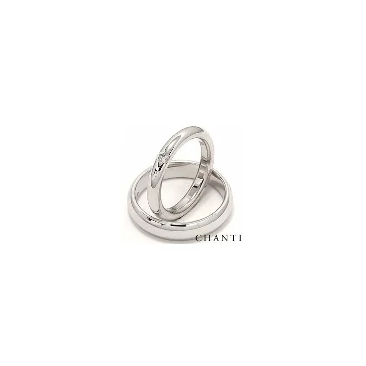 Vielsesringe i 14 karat hvidguld 0,12 ct - sæt