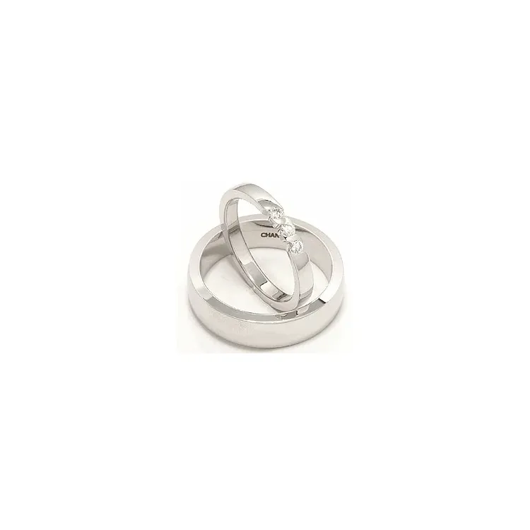 Vielsesringe i 14 karat hvidguld 0,15 ct - sæt