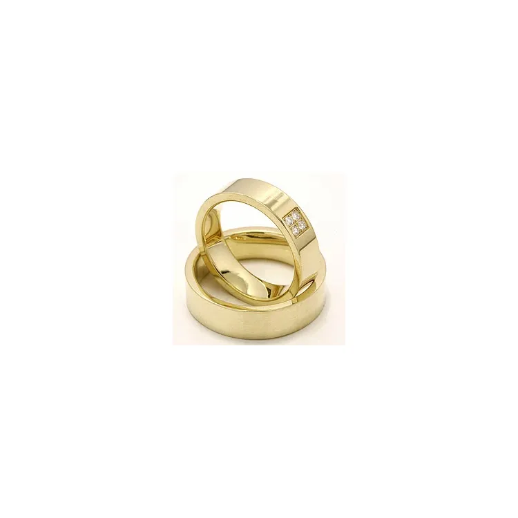 diamant vielsesringe i 14 karat guld 4 x 0,0165 ct - sæt