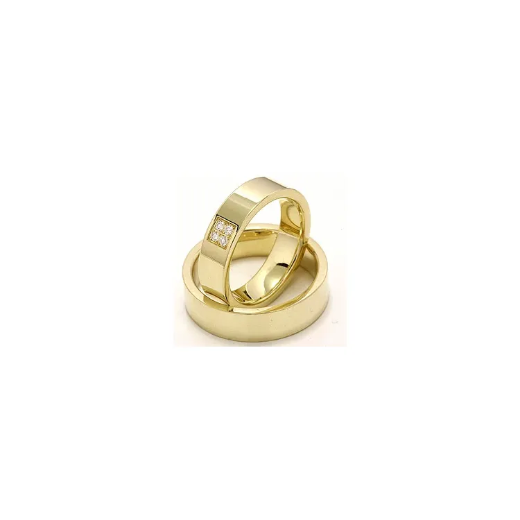 diamant vielsesringe i 14 karat guld 4 x 0,0165 ct - sæt