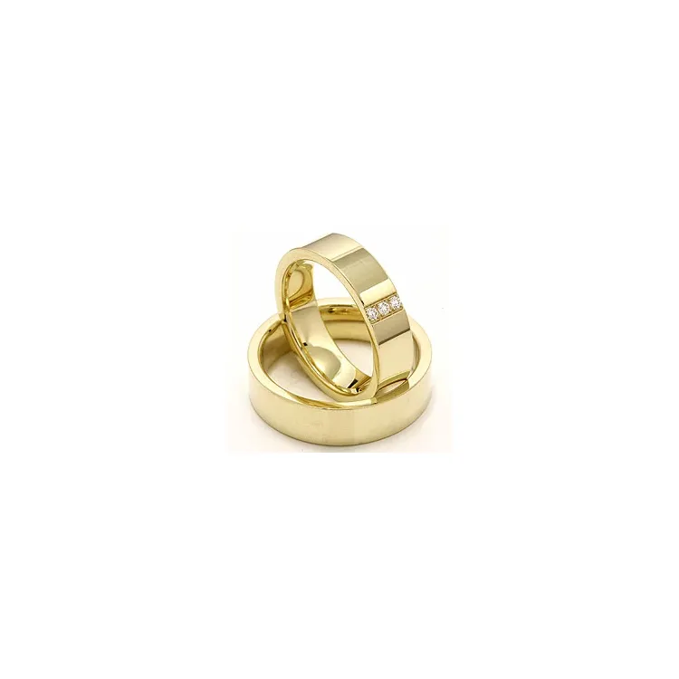 Vielsesringe i 14 karat guld 0,018 ct - sæt