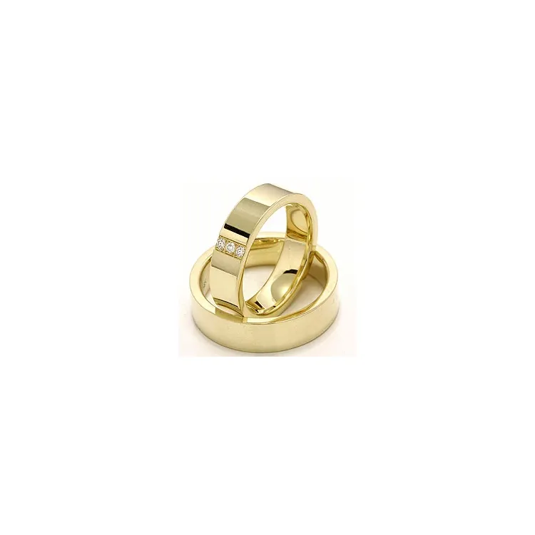 Vielsesringe i 14 karat guld 0,018 ct - sæt
