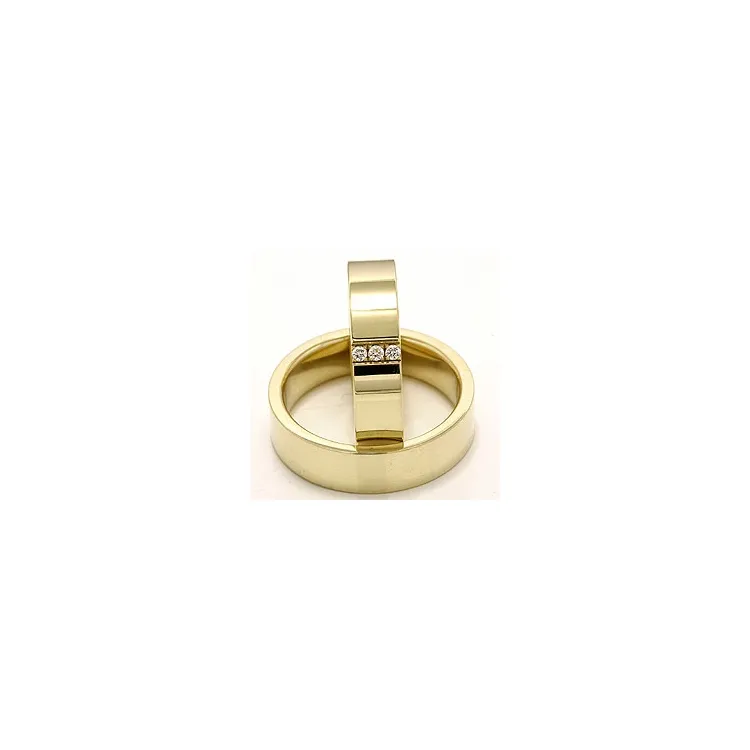 Vielsesringe i 14 karat guld 0,018 ct - sæt