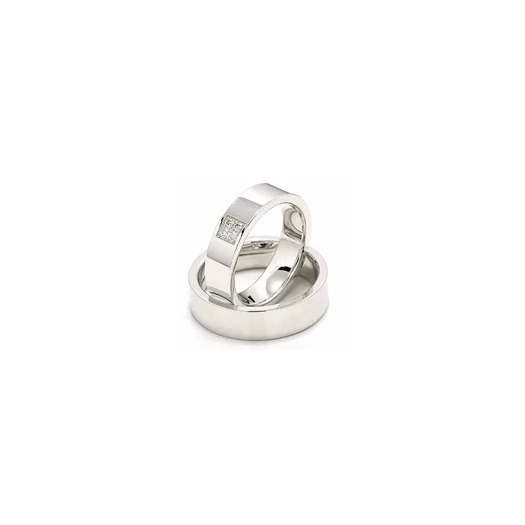 vielsesringe i 14 karat hvidguld 4 x 0,0165 ct - sæt
