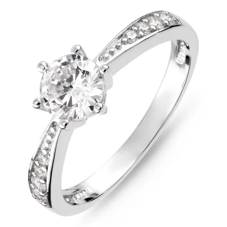 zirkon ring i sølv
