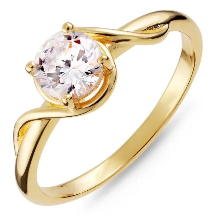 zirkon ring i forgyldt sølv