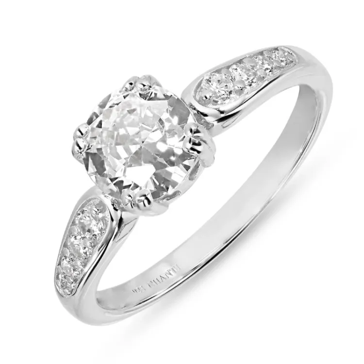 zirkon ring i sølv