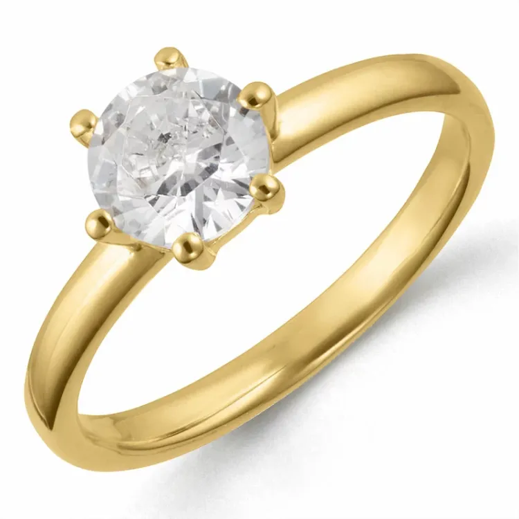 zirkon ring i forgyldt sølv