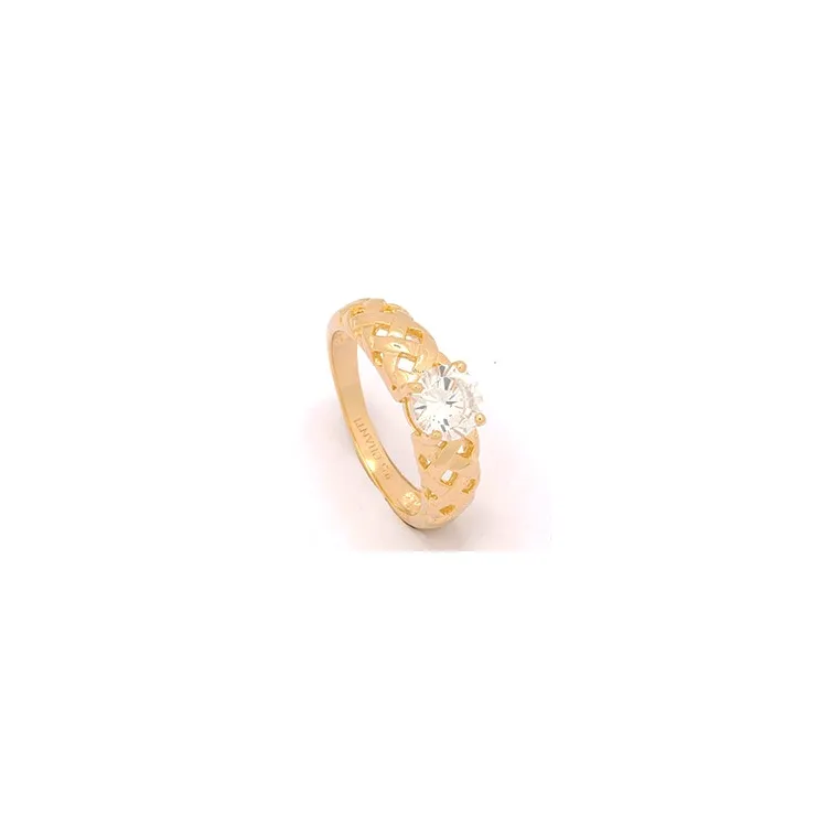 zirkon ring i forgyldt sølv