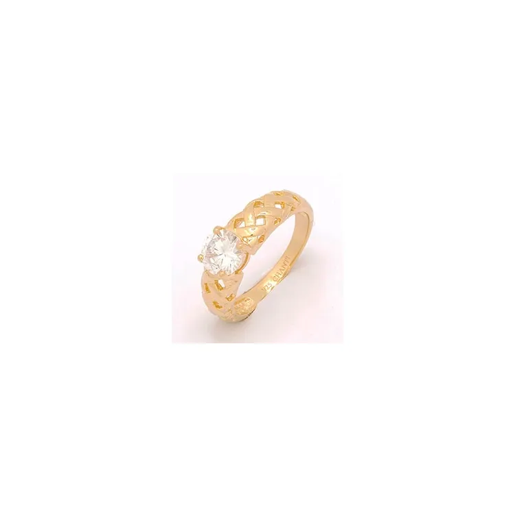 zirkon ring i forgyldt sølv
