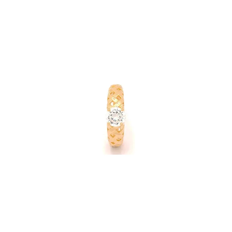 zirkon ring i forgyldt sølv
