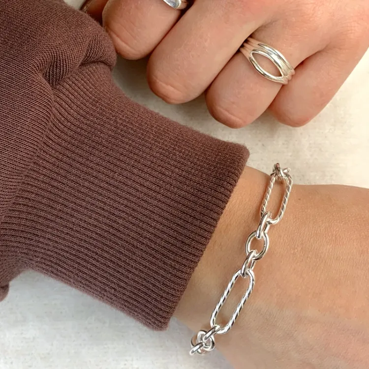 Figaroarmbånd i sølv  x 7,1 mm