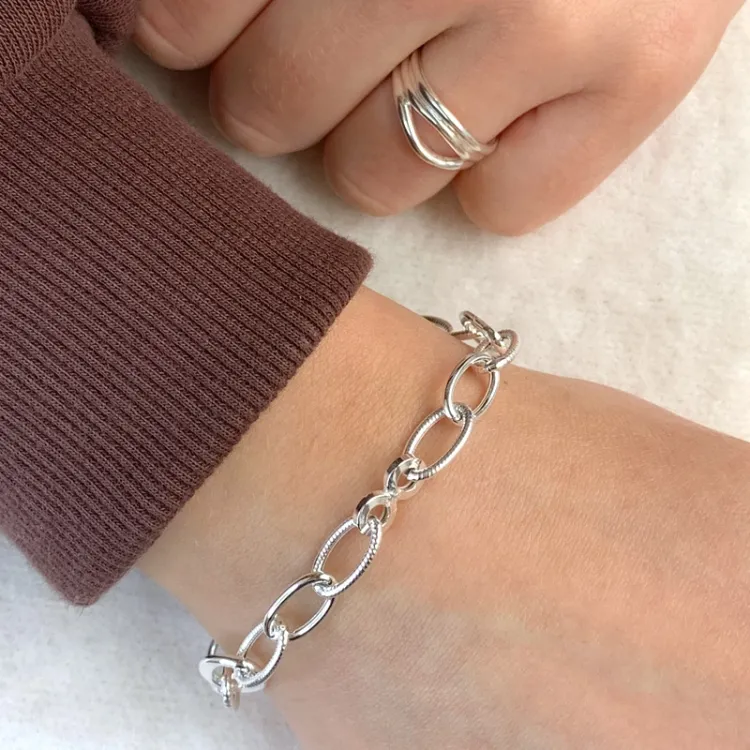 armbånd i sølv 17, 18cm x 7,7 mm