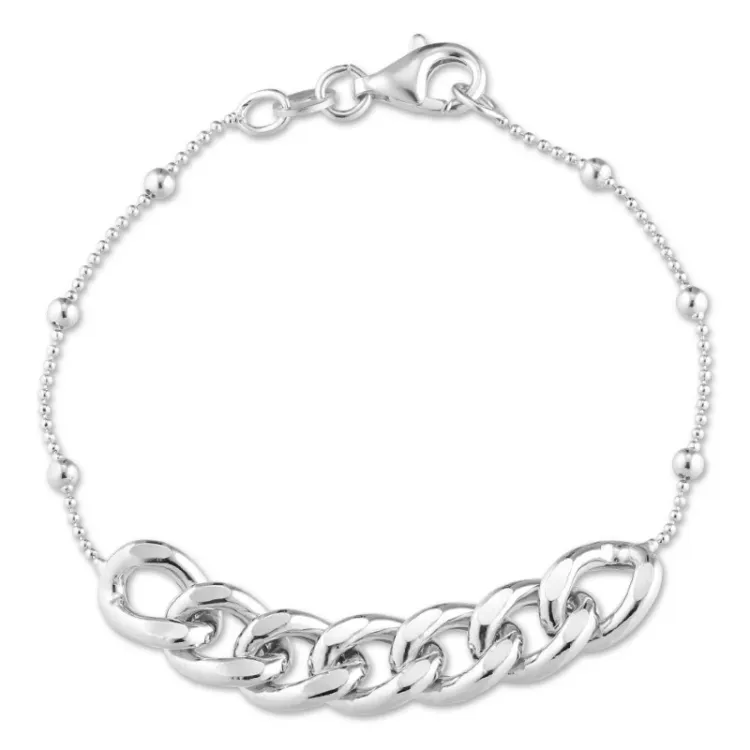panserarmbånd i sølv 17, 18cm x 8,5 mm