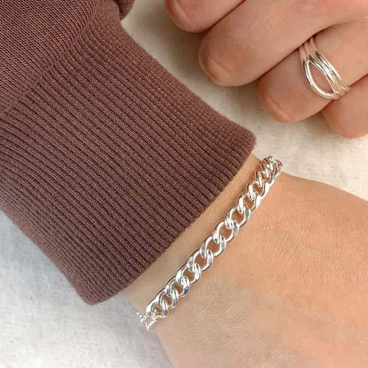 panserarmbånd i sølv  x 6,1 mm
